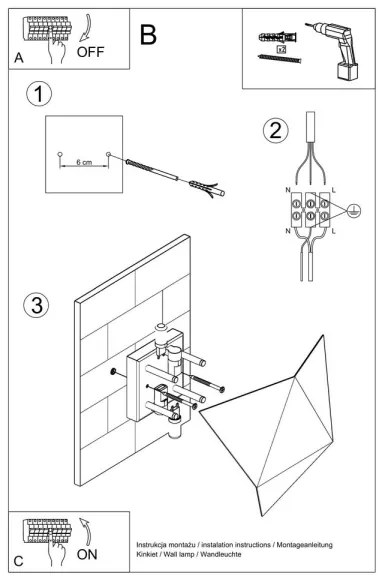 Fali lámpa SOLIDO 2xG9/40W/230V fekete