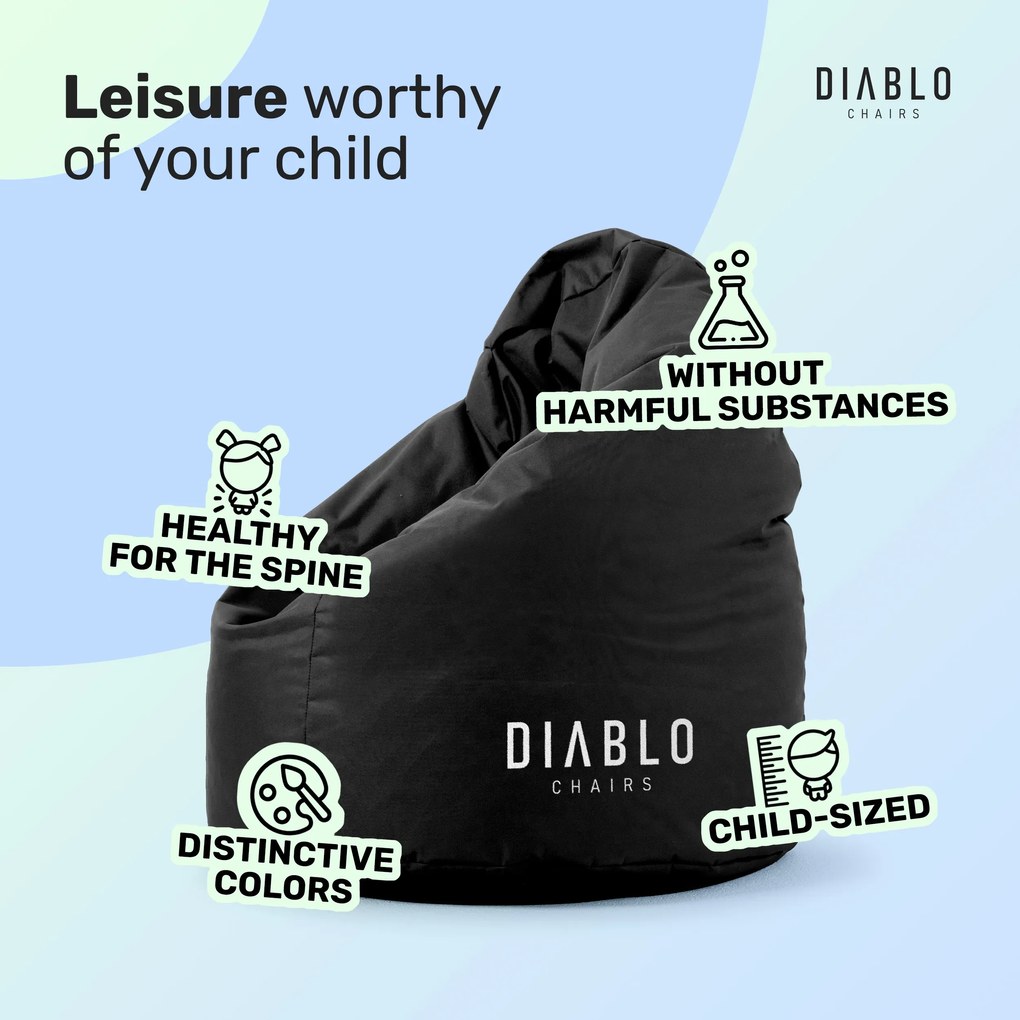Diablo Chairs gyerekpuff: Fekete