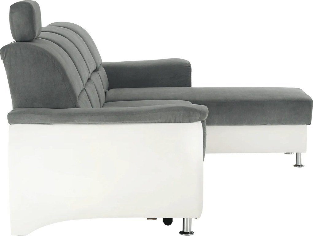 Kissarok, textilbőr fehér/szövet szürke, jobbos, SANTIAGO