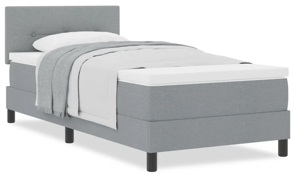 Boxspring Ágy Matrac Közép Szürke 80x200 cm Szövet