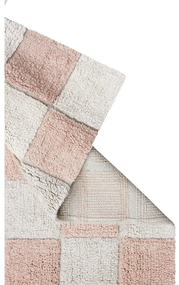 Világos rózsaszín-krémszínű mosható kézi szövésű pamut szőnyeg 120x160 cm Kitchen Tiles Rose – Lorena Canals
