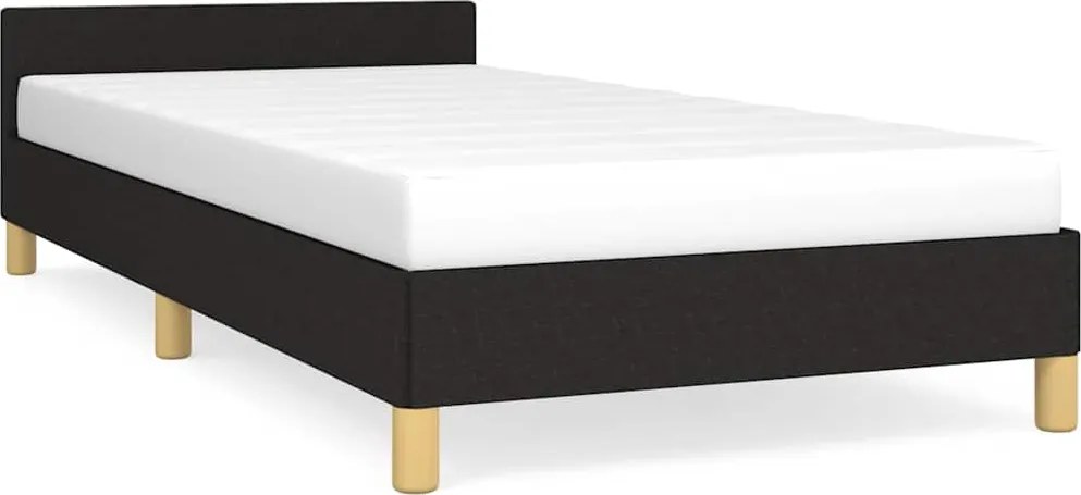 vidaXL fekete szövet ágykeret fejtámlával matrac nélkül 80 x 200 cm