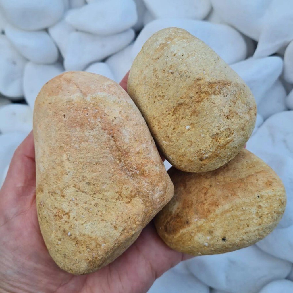 Dekorációs Kő Sárga kerti dekorációs kő 6-10cm 10KG