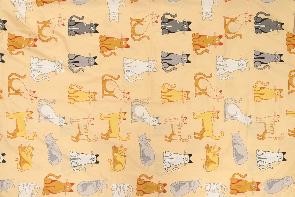 Pamut ágynemű CHROMA CATS krémszínű Ágyneműhuzat mérete: 70 x 90 cm | 140 x 200 cm