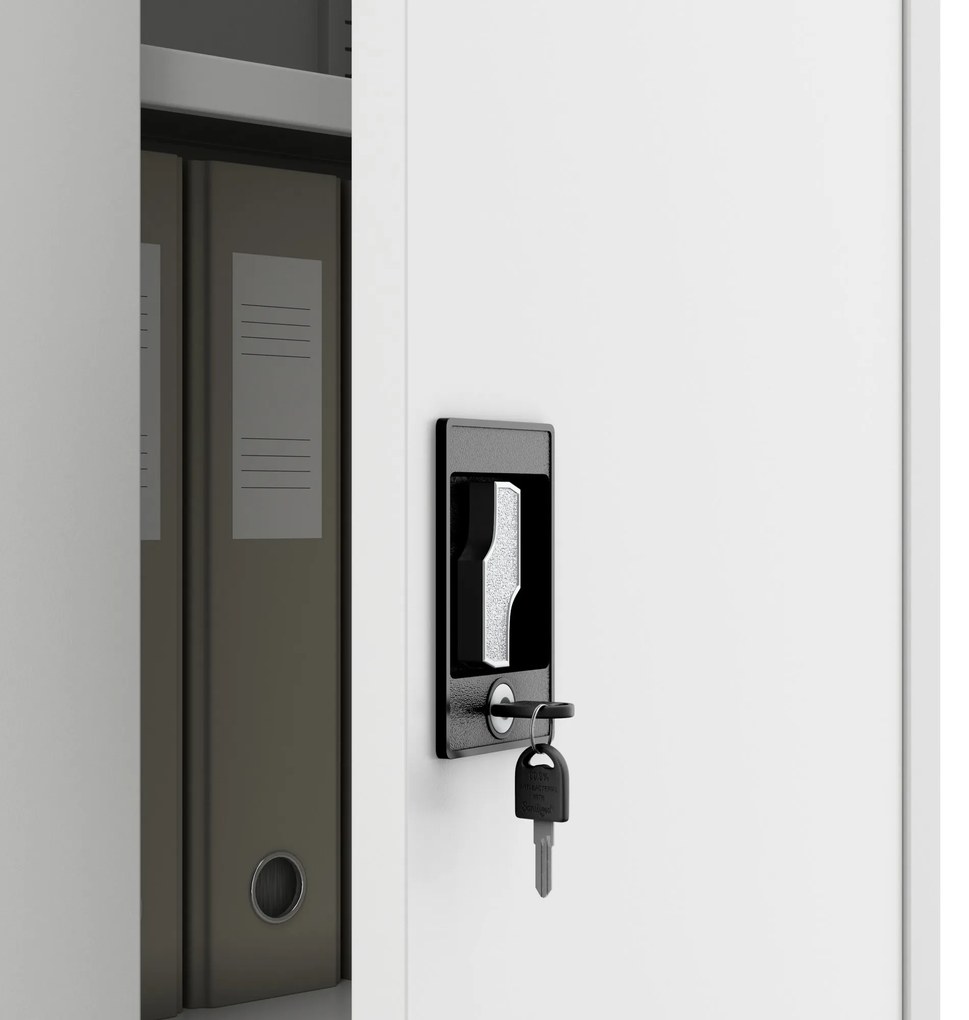 Fém iratszekrény ALEX, 450 x 1850 x 400 mm, fehér