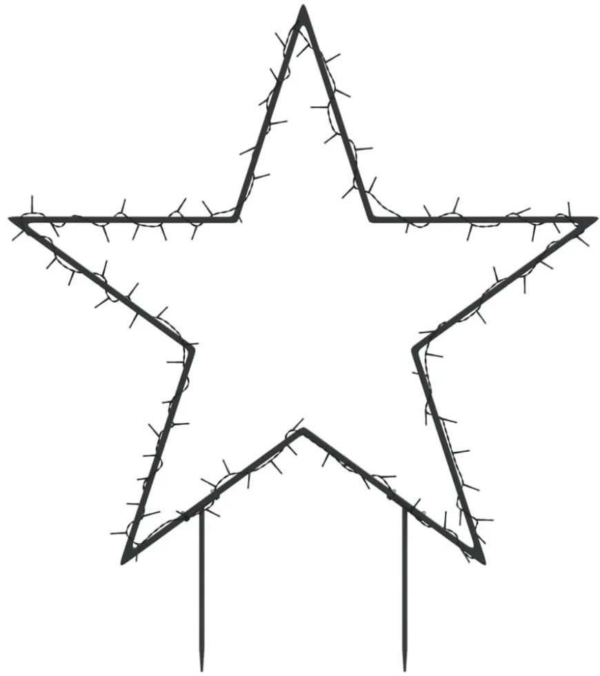 karácsonyi csillag fénydekoráció cövekekkel 80 LED 60 cm