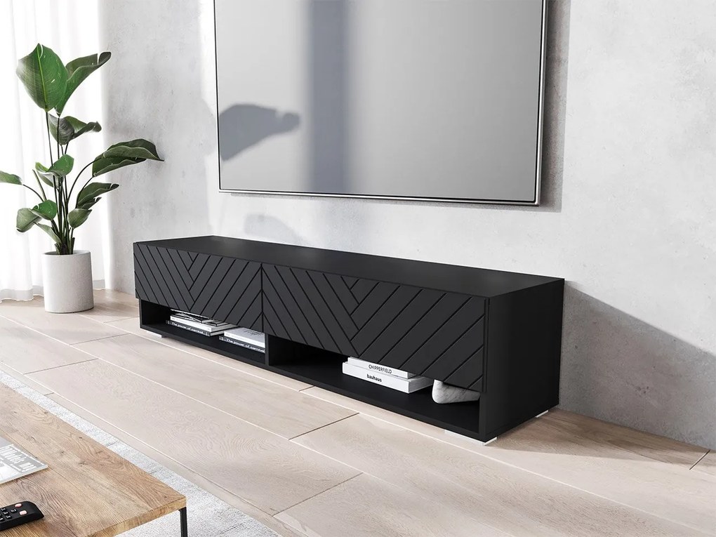 Függesztett TV szekrény Adenuk 140 MDF (fekete grafit + halcsont fekete) . 1106322