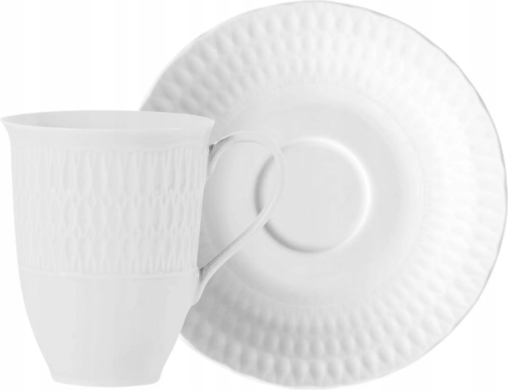 Csésze csészealjjal 300 ml Porcelán Csészealj Sofia 0001 Fehér