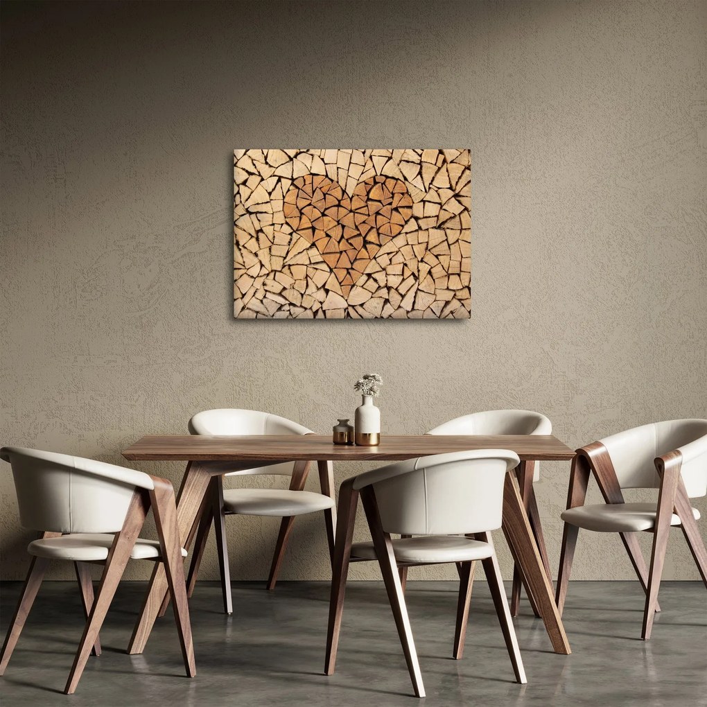 Kép - szív fából (70x50 cm)