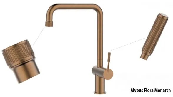 ALVEUS 1150763 - Mosogató csap FLORA 34,8 cm réz