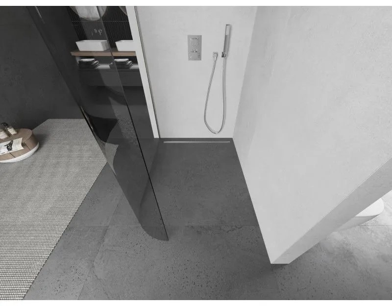 Mexen Kioto, Walk-In zuhany paraván 150 x 200 cm, 8 mm átlátszó üveg, csiszolt acél profil, 800-150-101-97-06