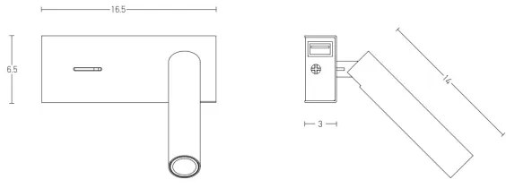 Zambelis H75 - LED Fali lámpa LED/3W/230V USB fekete