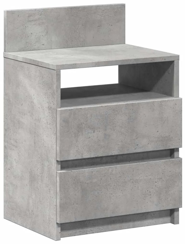 Betonszürke éjjeliszekrény 2 fiókkal 40x33x60 cm