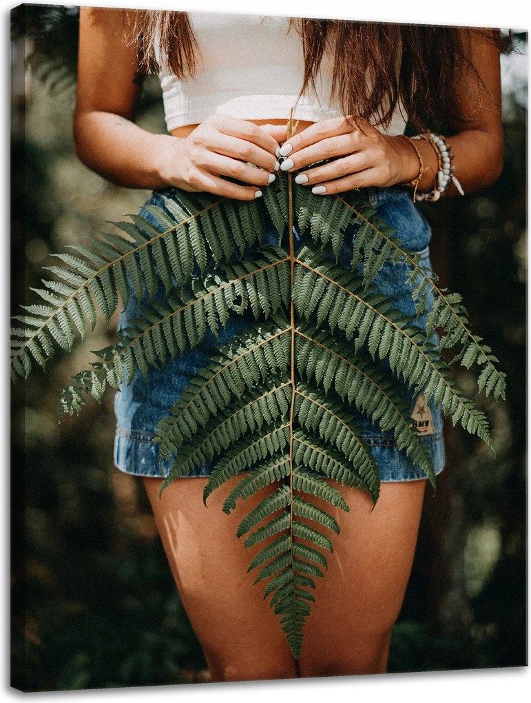 Botanika Vászonkép Nő levéllel 30x40