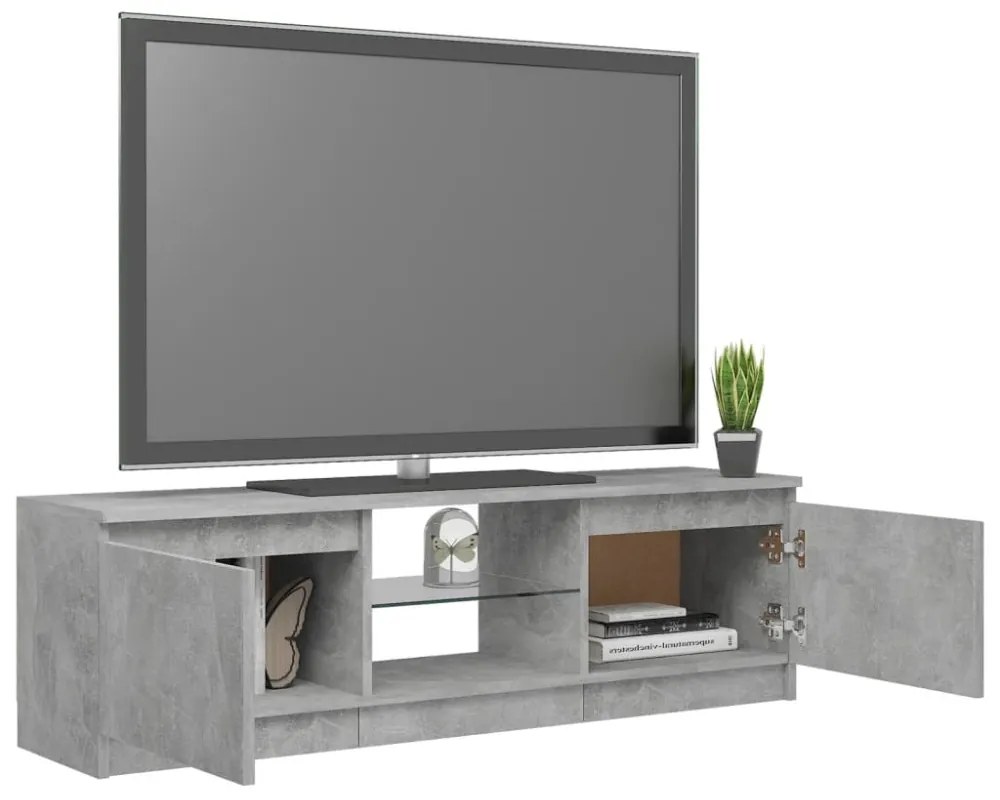 szürke TV-szekrény LED-világítással 120 x 30 x 35,5 cm