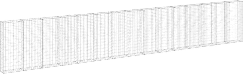 vidaXL horganyzott acél gabion fal fedéllel 900 x 30 x 150 cm