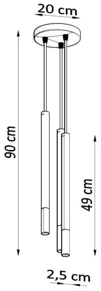 Sollux SL.0887 - Csillár zsinóron MOSAIC 3xG9/12W/230V fekete/króm