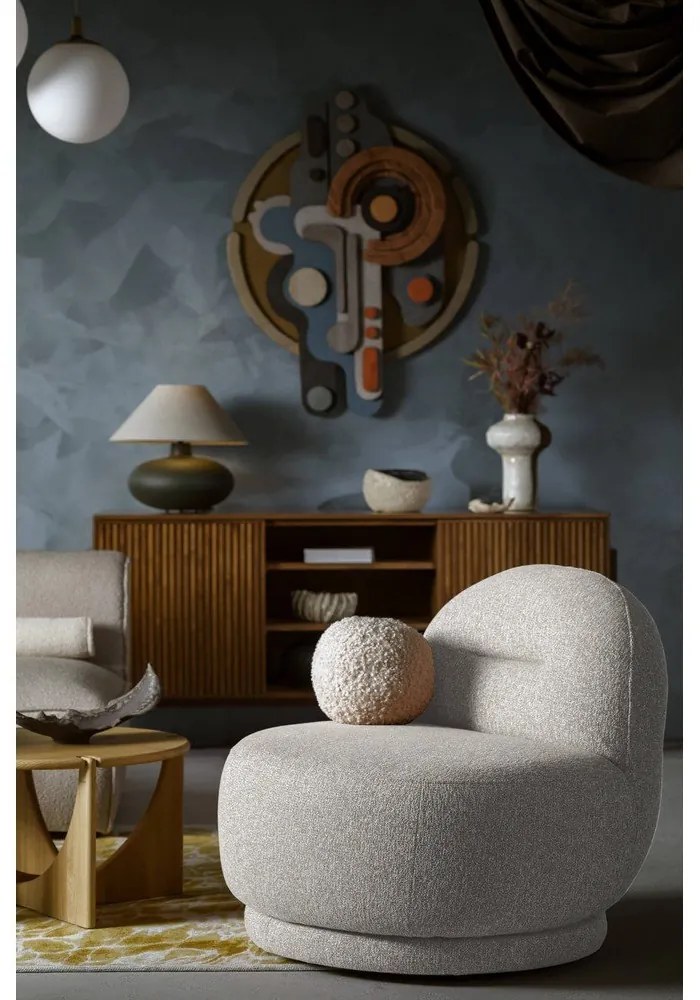 Világosszürke fotel Ovo – Miuform