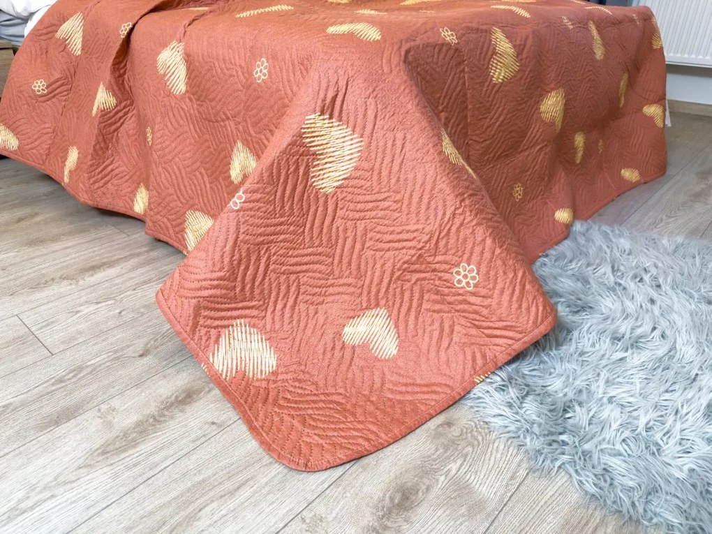 Ágytakaró ORANGE HEART, rózsaszín Méret: 170 x 210 cm