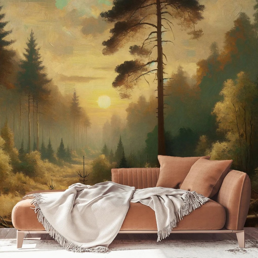Fotótapéta - Napfény az erdőben (147x102 cm)