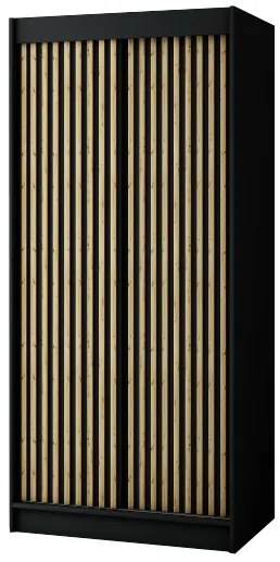 Ruhásszekrény 100 cm Ladonna 1 (matt fekete). 1045680