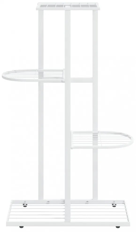 fehér 4 szintes acél virágtartó állvány 43 x 22 x 76 cm