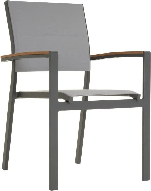 Állítható fém kerti szék készlet  4 db antracit