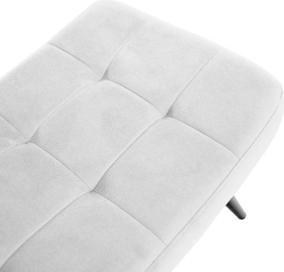 Fotel lábtartóval, világos szürke Velvet szövet/fekete, HABEN