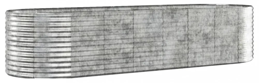 ezüstszínű porszórt acél kerti magaságyás 322x100x68 cm