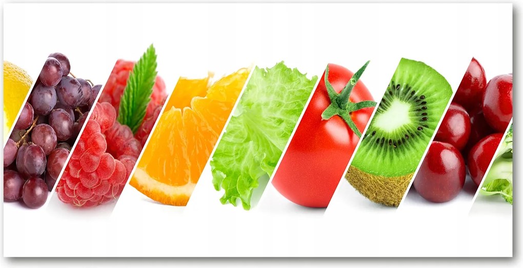 Fotótapéta üvegfalra Gyümölcsök és zöldségek 140x70