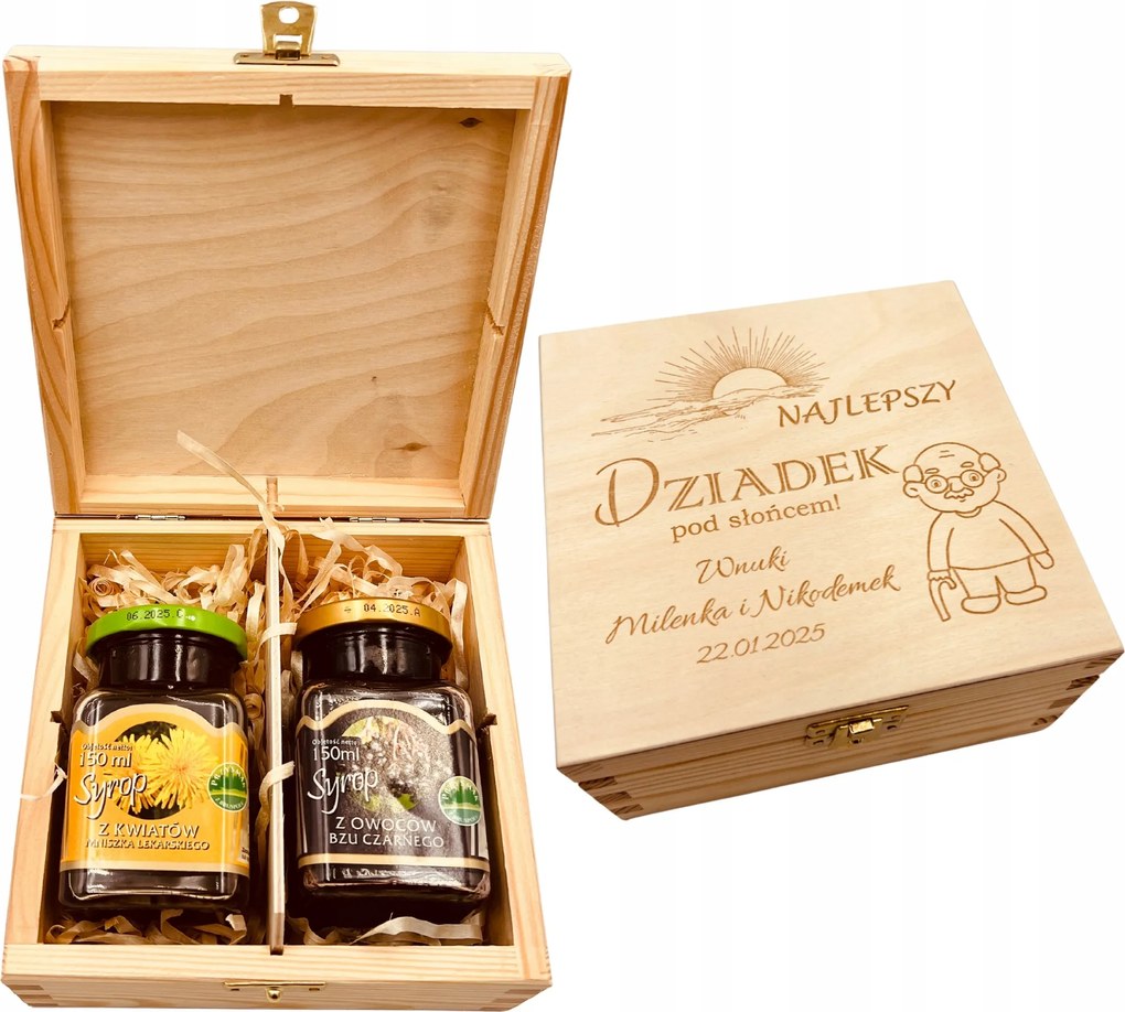 Ajándék Nagyszülőknek Szirup Szett Nagyinak És Nagypapának Ajándékkosár Doboz