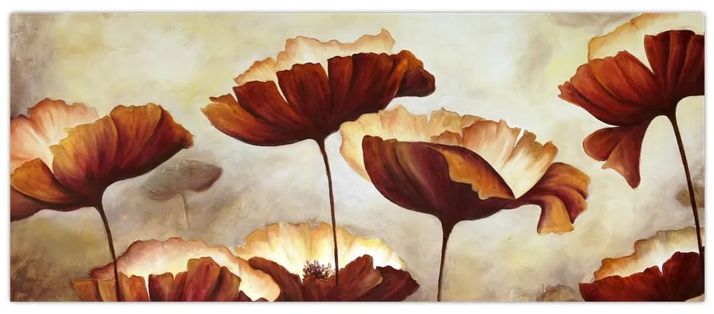 Piros virágok képe (120x50 cm)