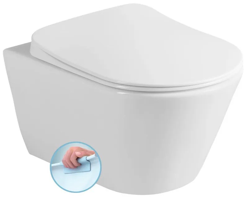 Sanovit SLIM AVVA fali WC - rimless - perem nélküli - rejtett rögzítésű - 49 cm