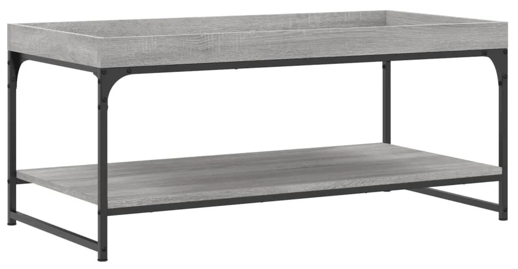 Szürke sonoma szerelt fa dohányzóasztal 100x49x45 cm