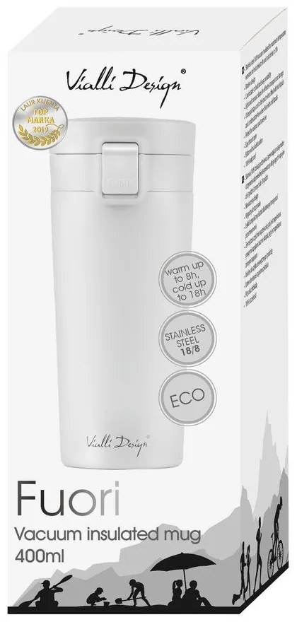 Fuori fehér thermo utazóbögre, 400 ml - Vialli Design
