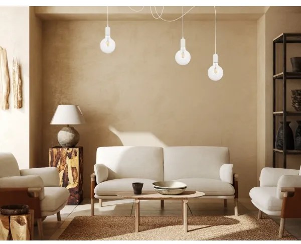 Csillár zsinóron MIROS 3xE27/60W/230V pók fehér