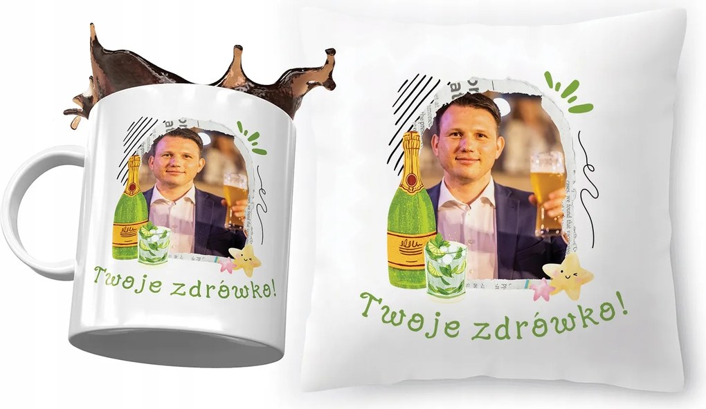 Sławomir Mentzen párna bögre szett Ajándék fényképes nyomtatással