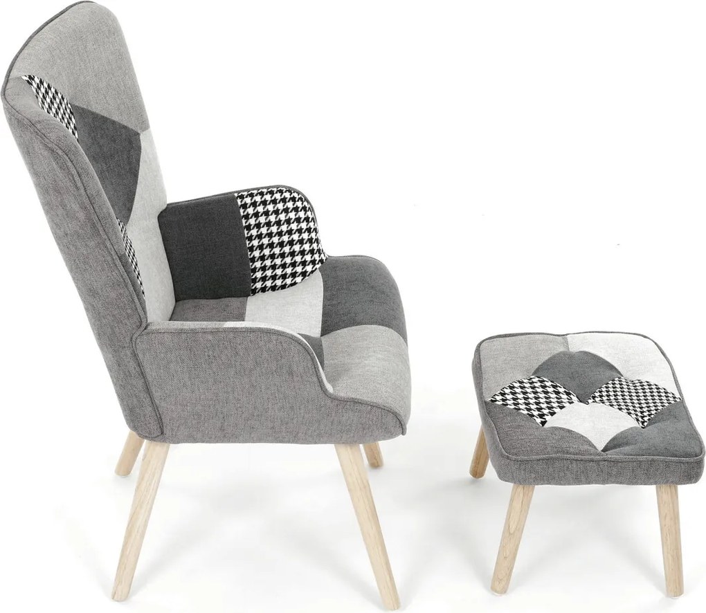 Többszínű relaxfotel, szövet kárpitozással, AK-305B PWBK2