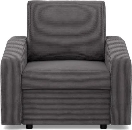 Zeus fotel, döntött kartámasz, kordbársony, bonell töltet, szürke