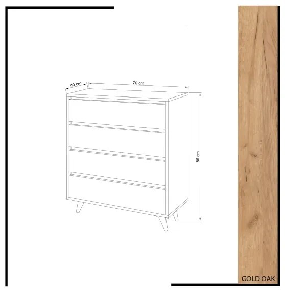 Komód SUVERA 86x70 cm fehér/beige