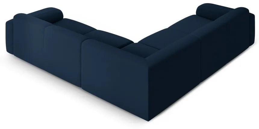 Sötétkék buklé sarokkanapé (variálható-L alakú) Molino – Micadoni Home