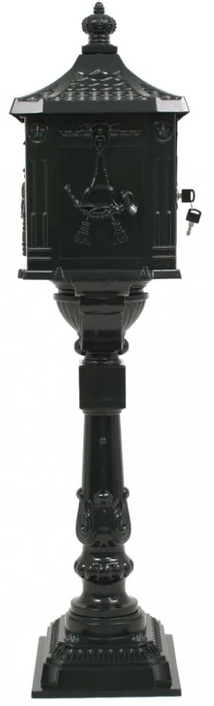 vidaXL zöld, vintage stílusú, rozsdamentes alumínium álló postaláda