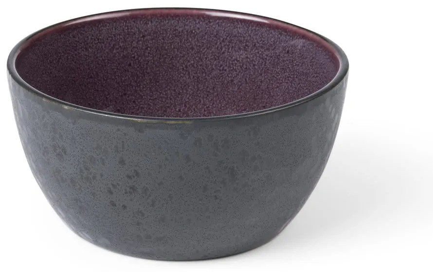 Premium lila-fekete agyagkerámia szervírozó tálka, ø 14 cm - Bitz