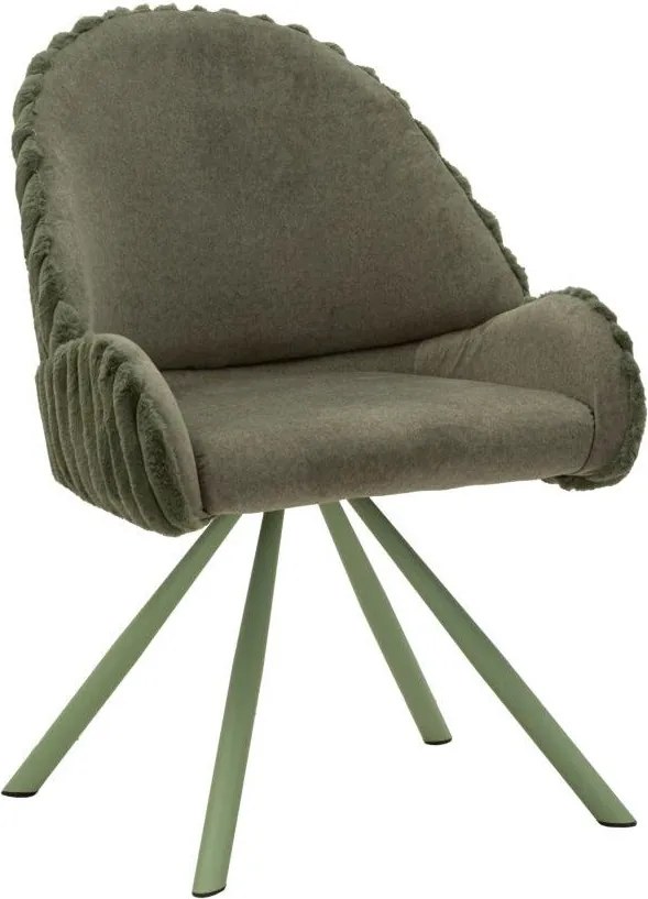 Zöld kárpitozott karfás étkezőfotel szett 2 db-os Stockholm – Mauro Ferretti