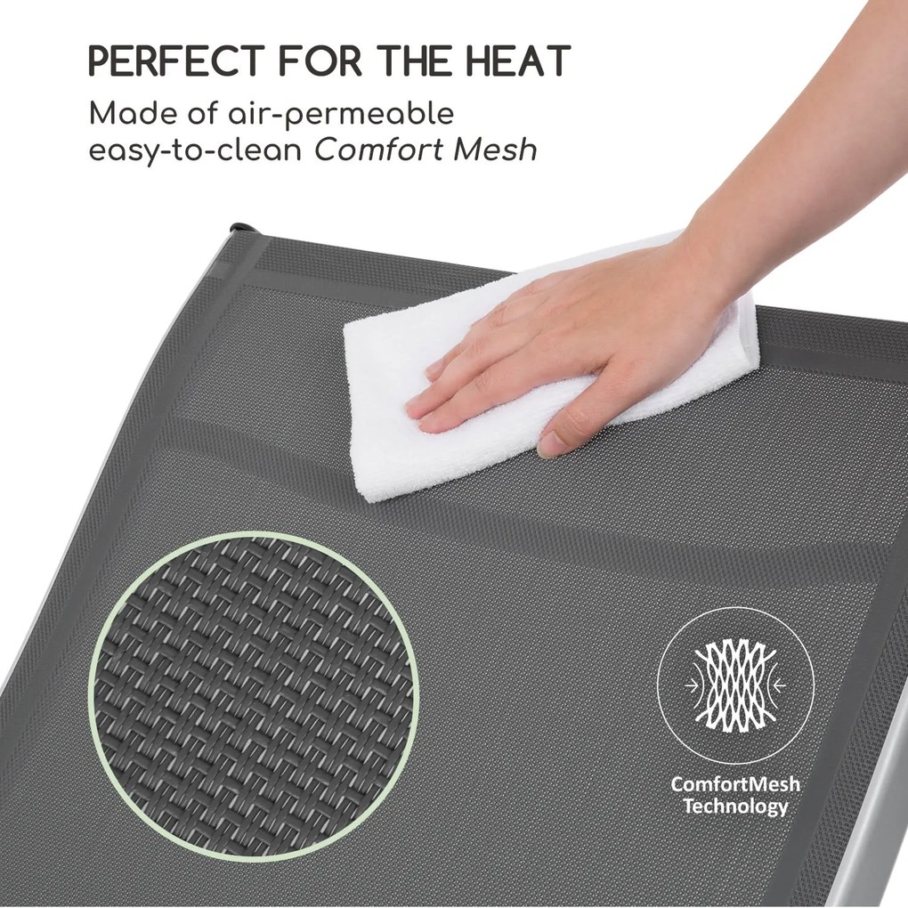 Blumfeldt Beverly Wood, kerti napozóágy, hintaszék, alumínium, szürke