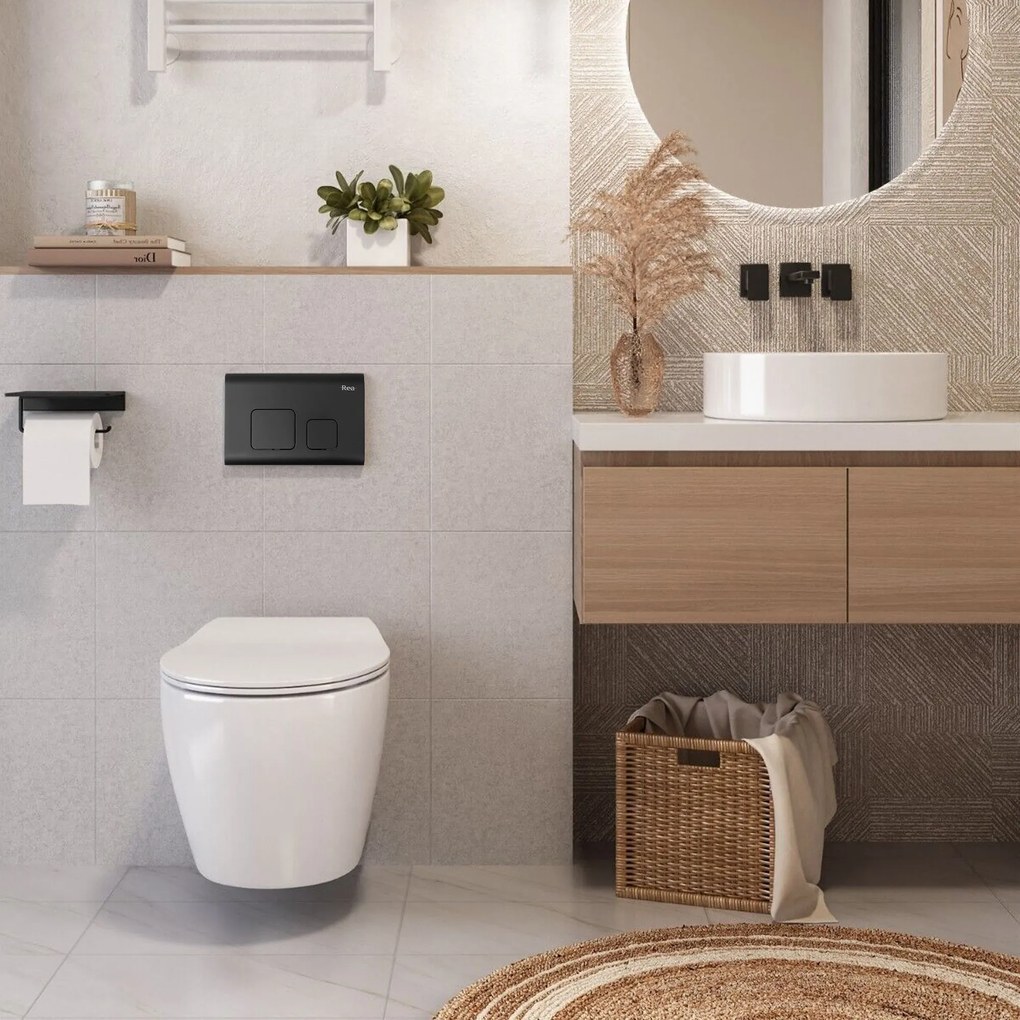 WC öblítő gomb F Black Mat