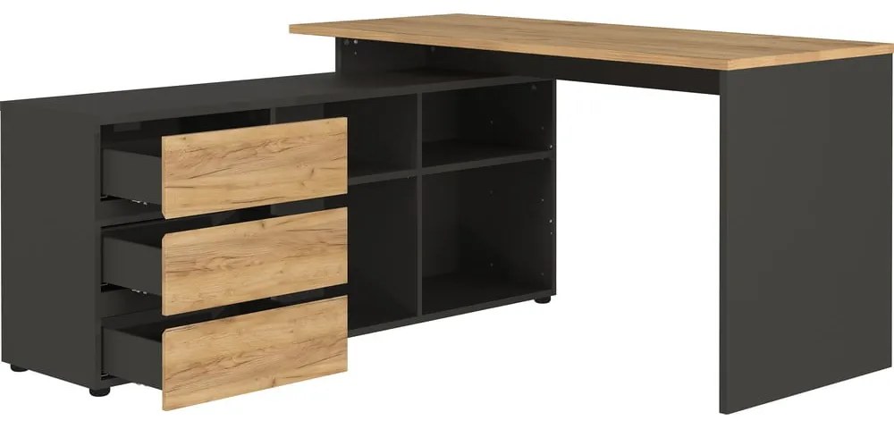 Íróasztal tölgyfa dekorral 146x145 cm Lissabon - Germania