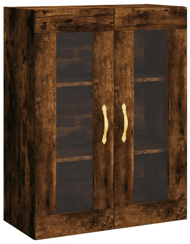 füstös tölgy színű szerelt fa magasszekrény 69,5 x 34 x 180 cm