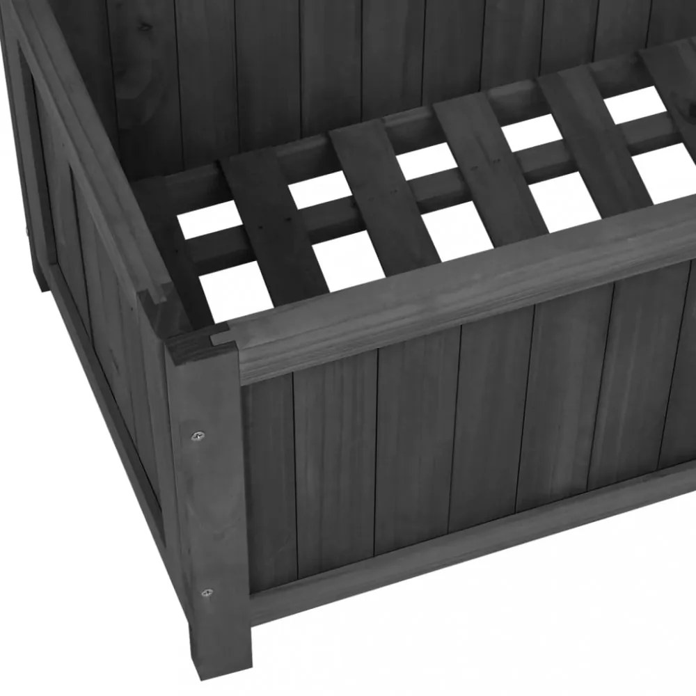 fekete tömör fenyőfa rácsos kerti ültetőláda 70 x 30 x 135 cm