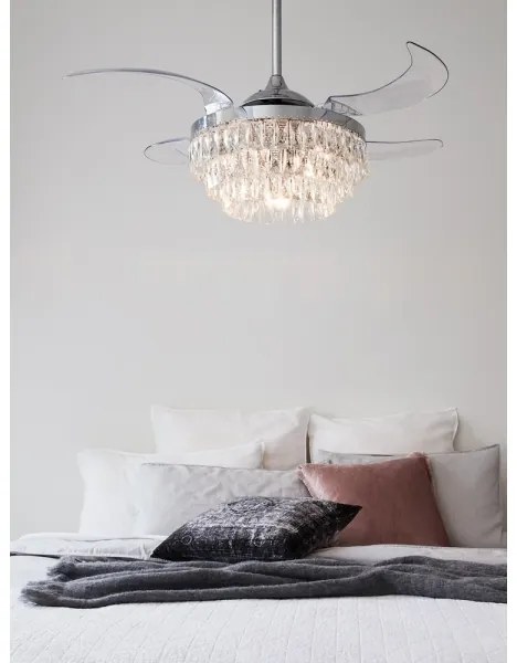 FANAWAY 212923 - LED mennyezeti ventilátor VEIL 6xE14/4,5W/230V króm + DO